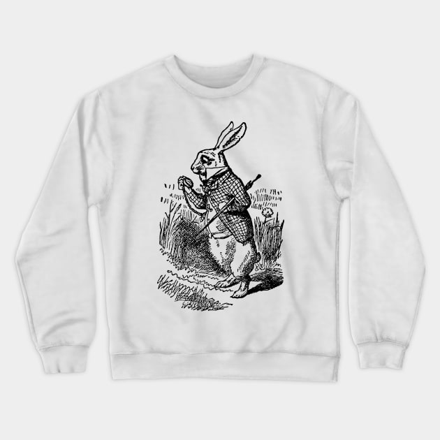 Vintage Alice in Wonderland White Rabbit Crewneck Sweatshirt by MasterpieceCafe